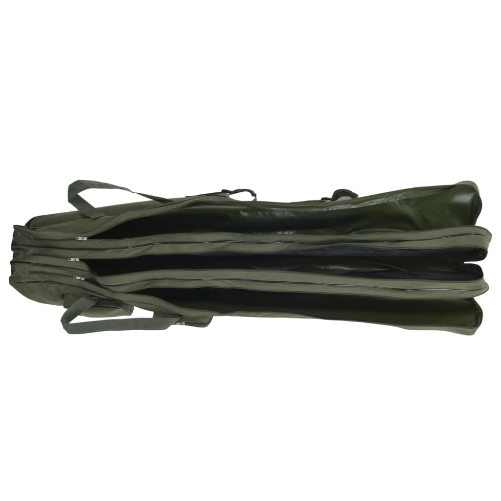 vidaXL Saco para cana de pesca 160 cm tecido oxford verde-escuro