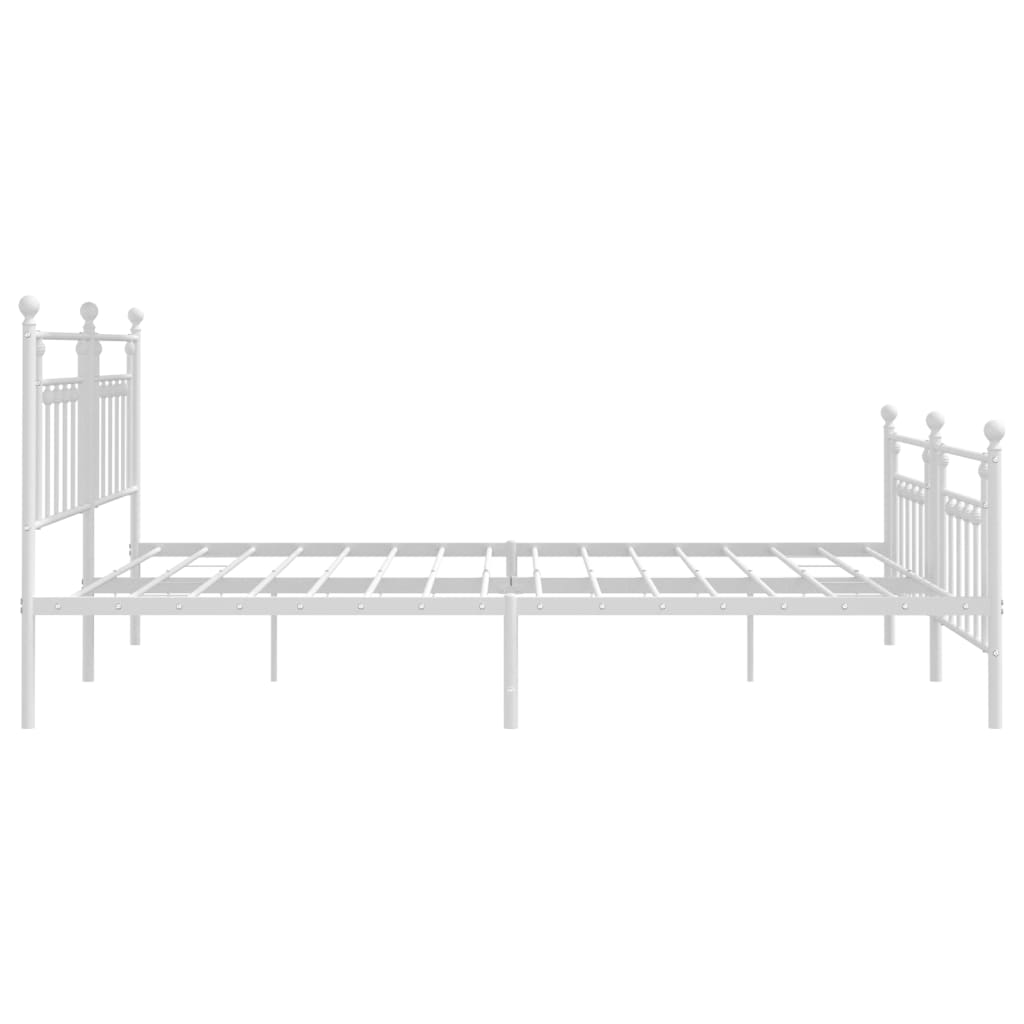 vidaXL Estrutura de cama com cabeceira e pés 193x203 cm metal branco