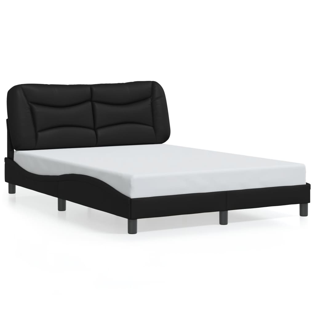 vidaXL Estrutura de cama c/ cabeceira 120x200cm couro artificial preto