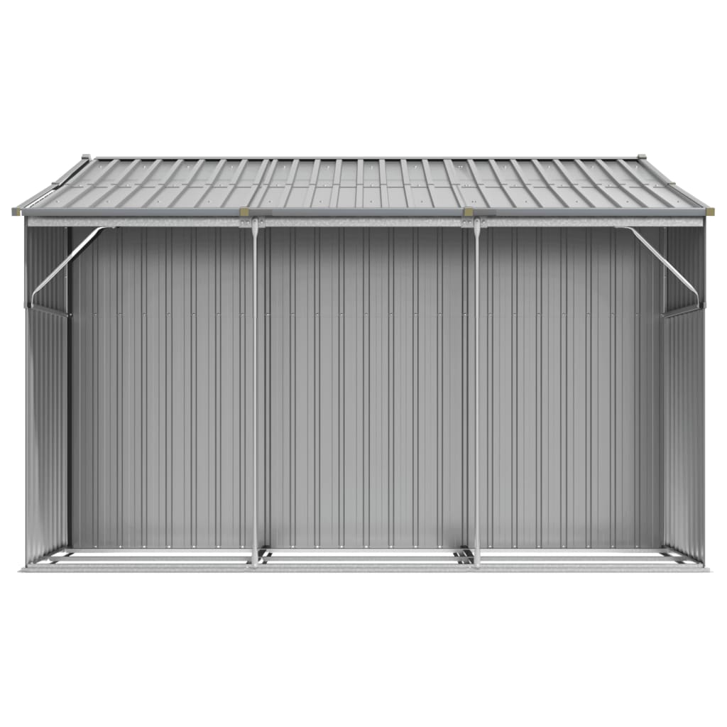 vidaXL Abrigo de jardim 277x279x179 cm aço galvanizado cinzento