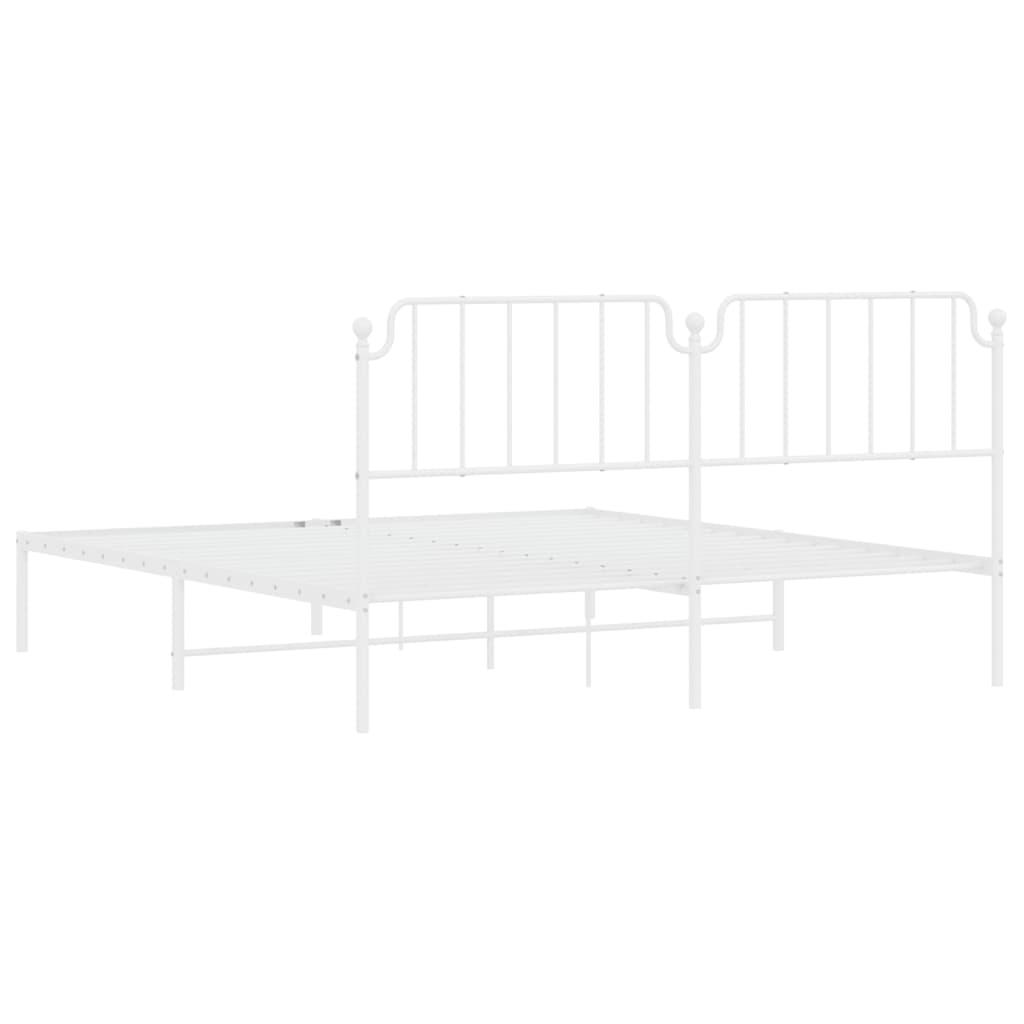 vidaXL Estrutura de cama com cabeceira 180x200 cm metal branco