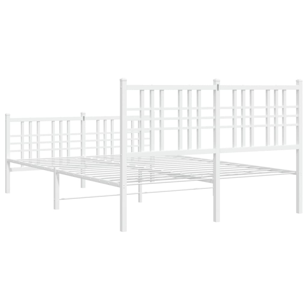 vidaXL Estrutura de cama com cabeceira e pés 120x200 cm metal branco