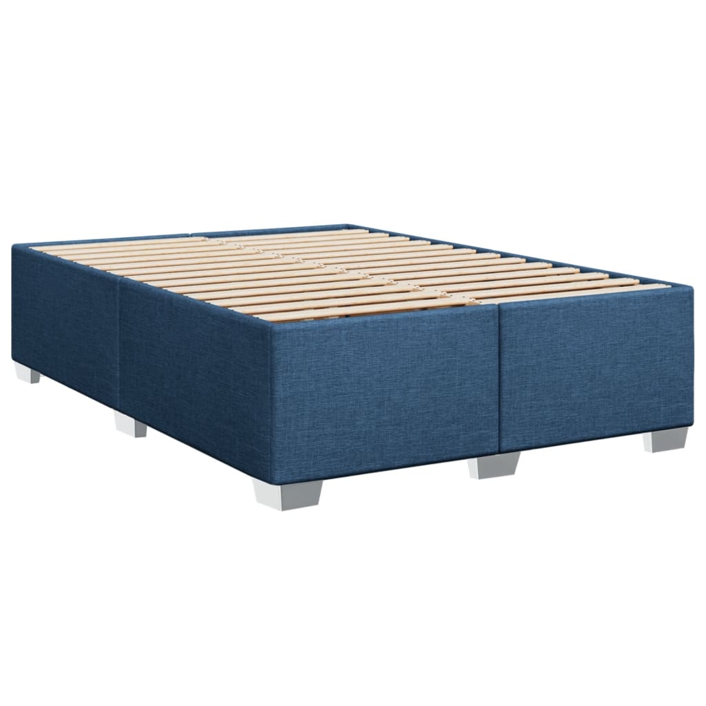 vidaXL Cama com molas/colchão 160x200 cm tecido azul