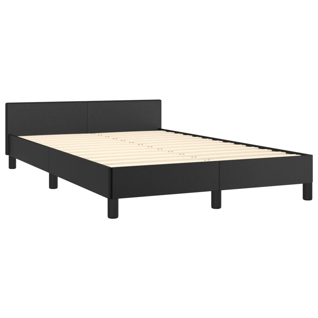 vidaXL Estrutura de cama c/ cabeceira 120x200cm couro artificial preto