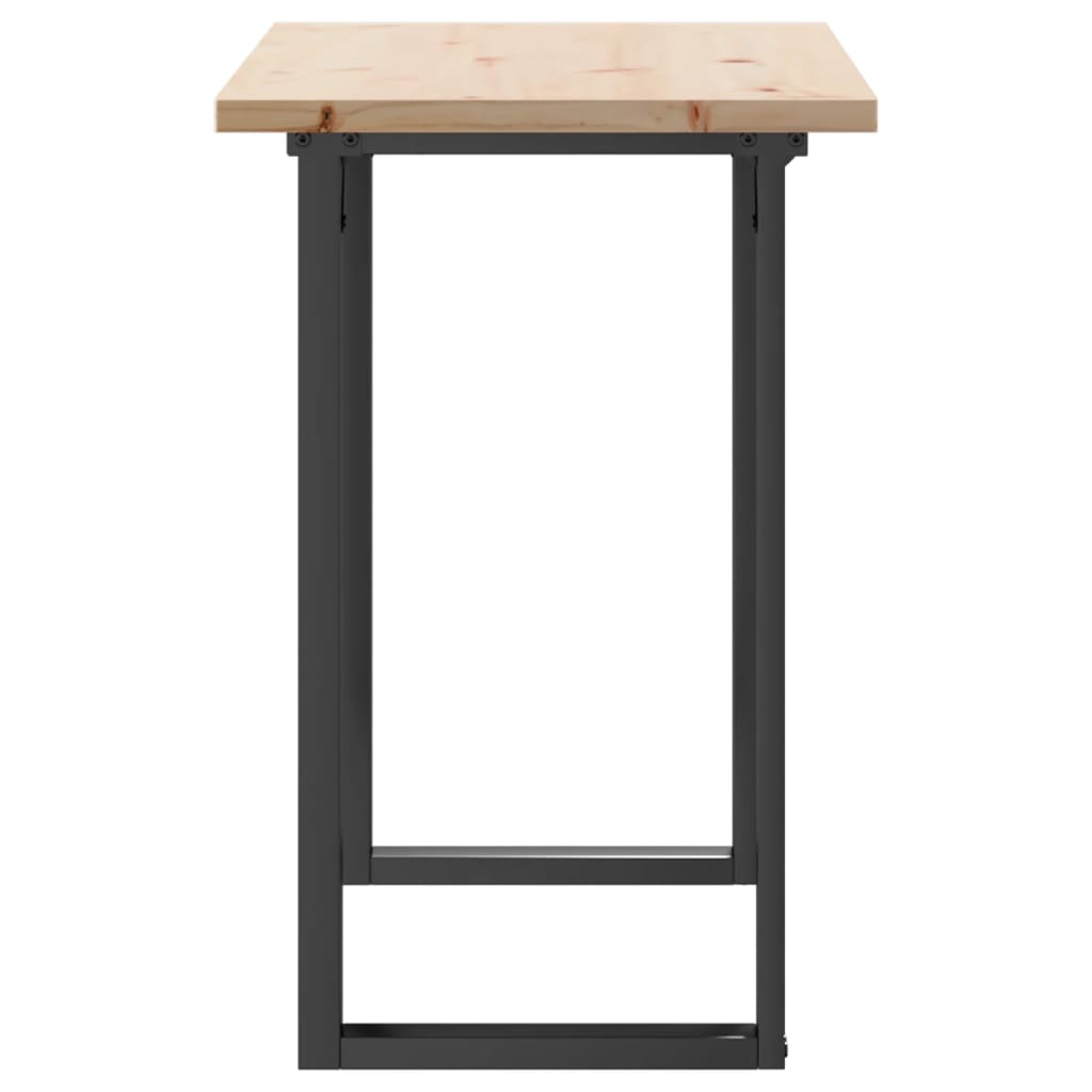 vidaXL Mesa de jantar estrutura em O 100x50x75,5cm pinho/ferro fundido