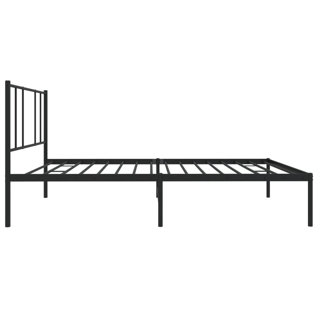 vidaXL Estrutura de cama metal s/ colchão c/ cabeceira 75x190 cm preto