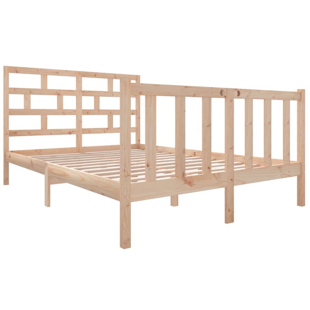 vidaXL Estrutura de cama pequena casal 120x190 cm pinho maciço