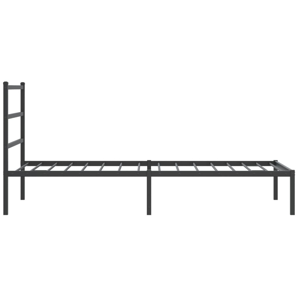 vidaXL Estrutura de cama com cabeceira 100x190 cm metal preto