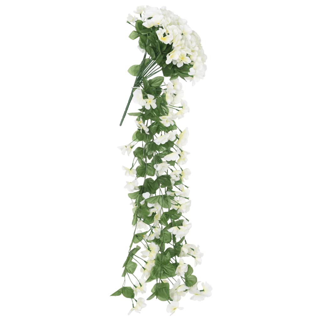 vidaXL Grinaldas de flores de Natal 3 pcs 85 cm branco