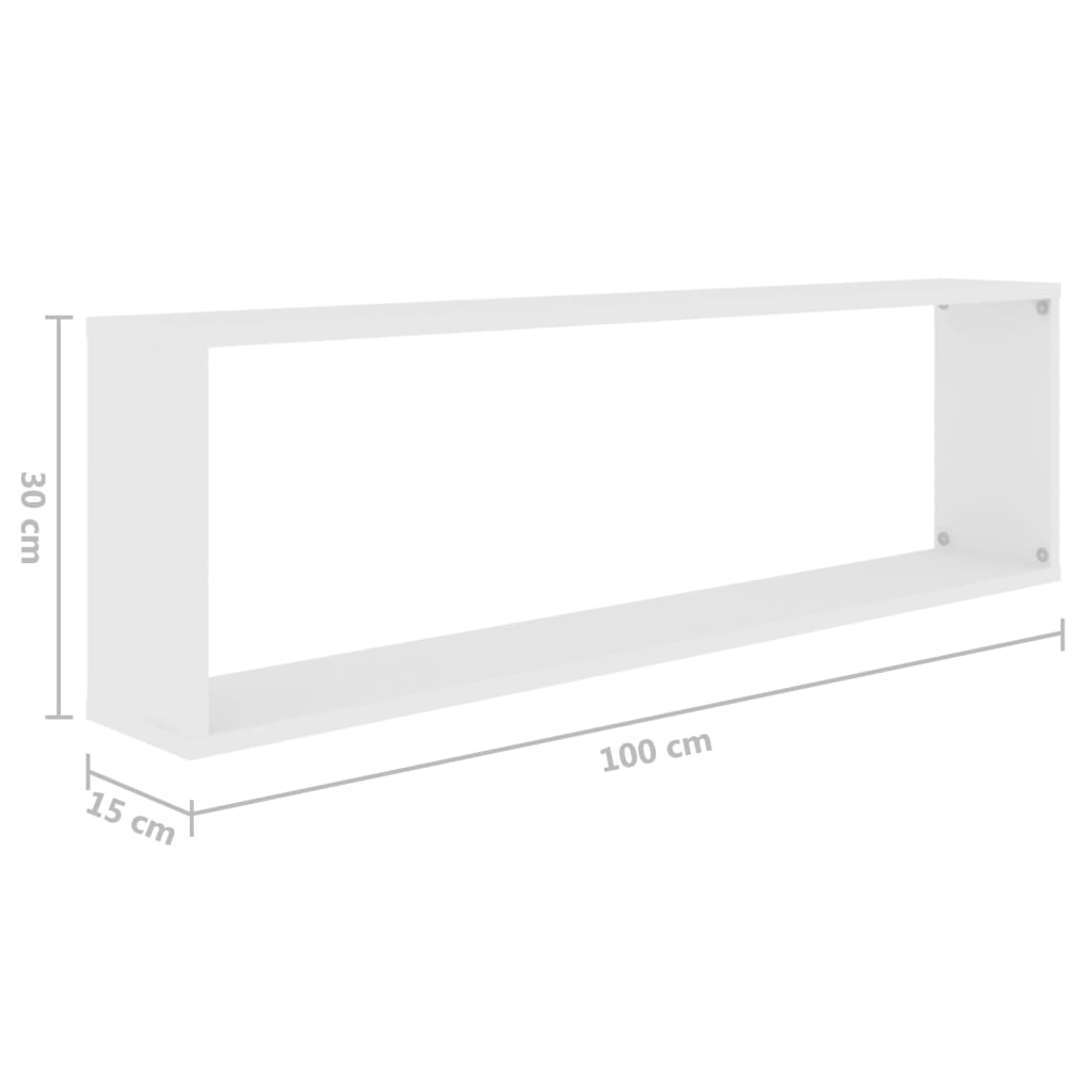 vidaXL Prateleiras parede forma de cubo 4pcs contr. 100x15x30cm branco