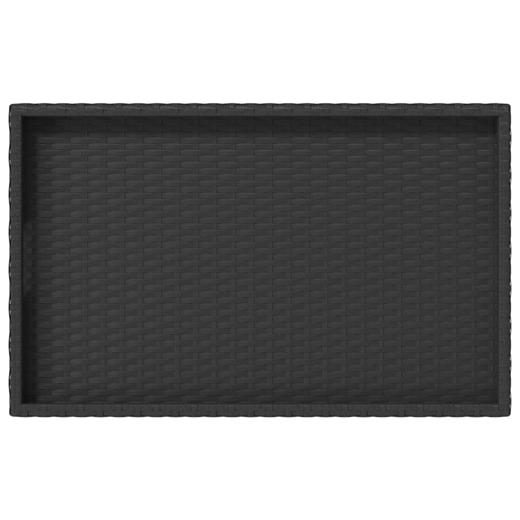 vidaXL Mesa bandeja dobrável 65x40x75 cm vime PE preto