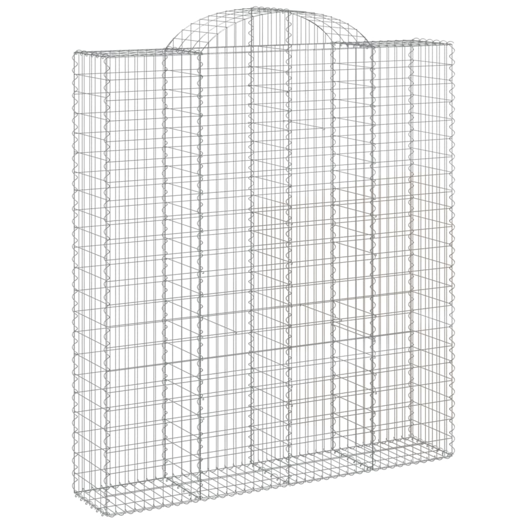 vidaXL Cestos gabião arqueados 7pcs 200x50x220/240cm ferro galvanizado