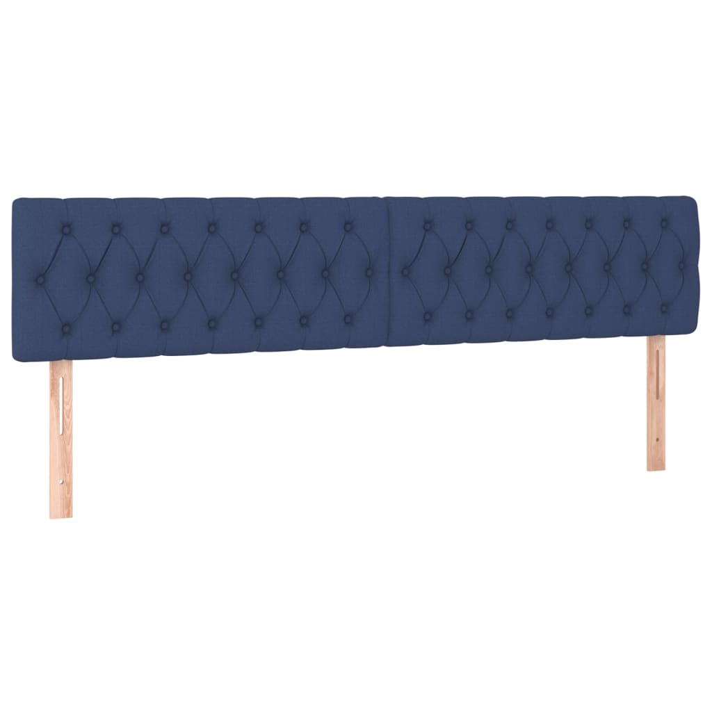 vidaXL Cama com molas/colchão 180x200 cm tecido azul