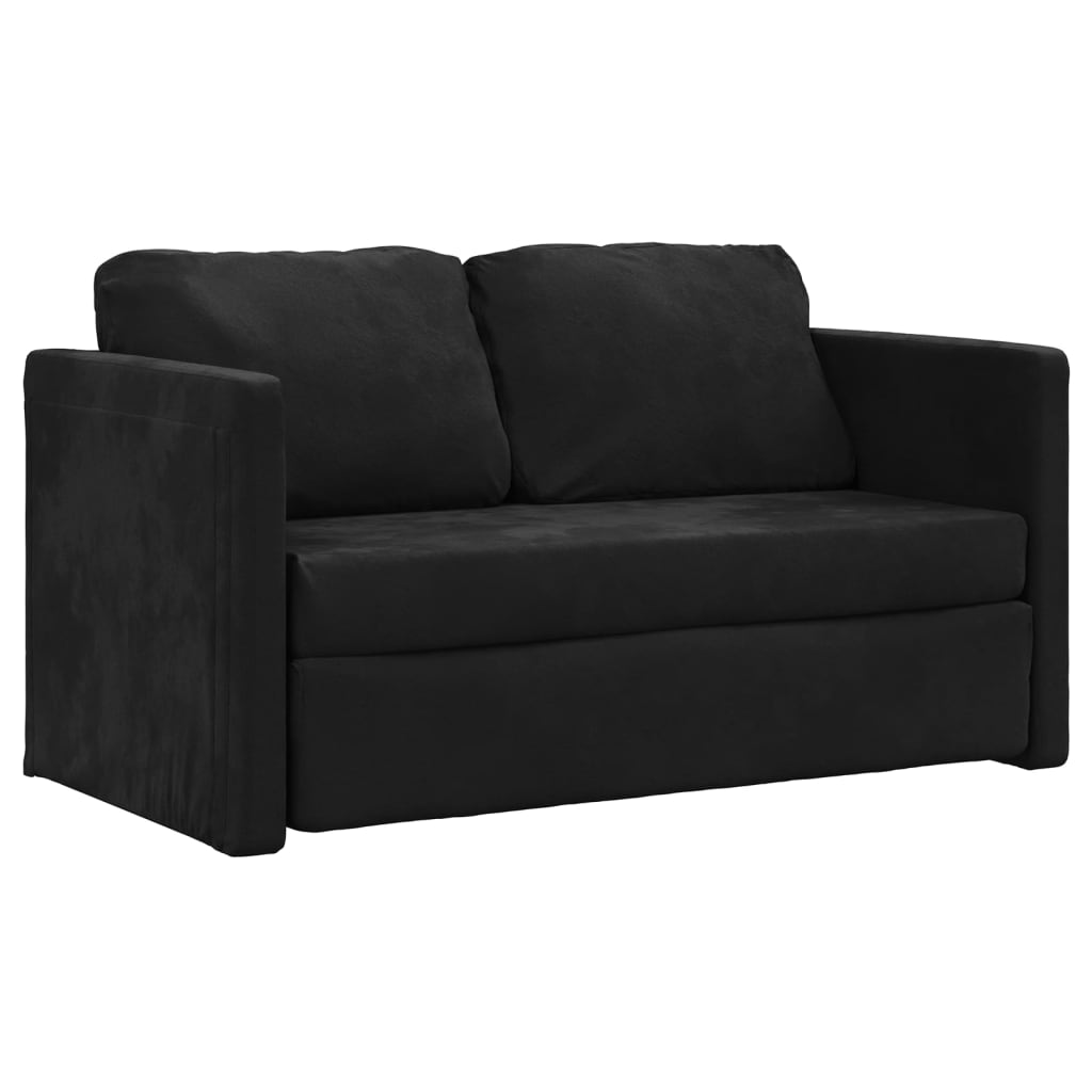 vidaXL Sofá-cama sem pés 122x204x55 cm veludo preto