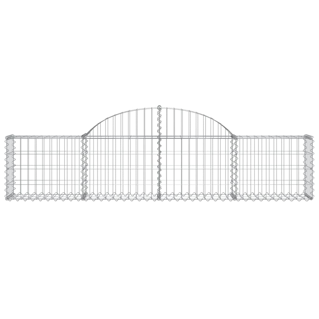 vidaXL Cestos gabião arqueados 2 pcs 200x30x40/60 cm ferro galvanizado