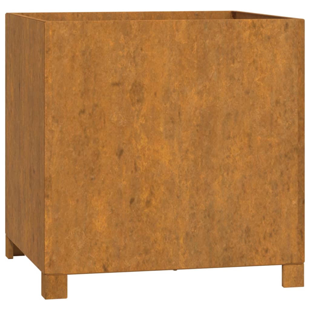 vidaXL Vaso/floreira com pernas 49x47x50 cm aço corten cor enferrujado