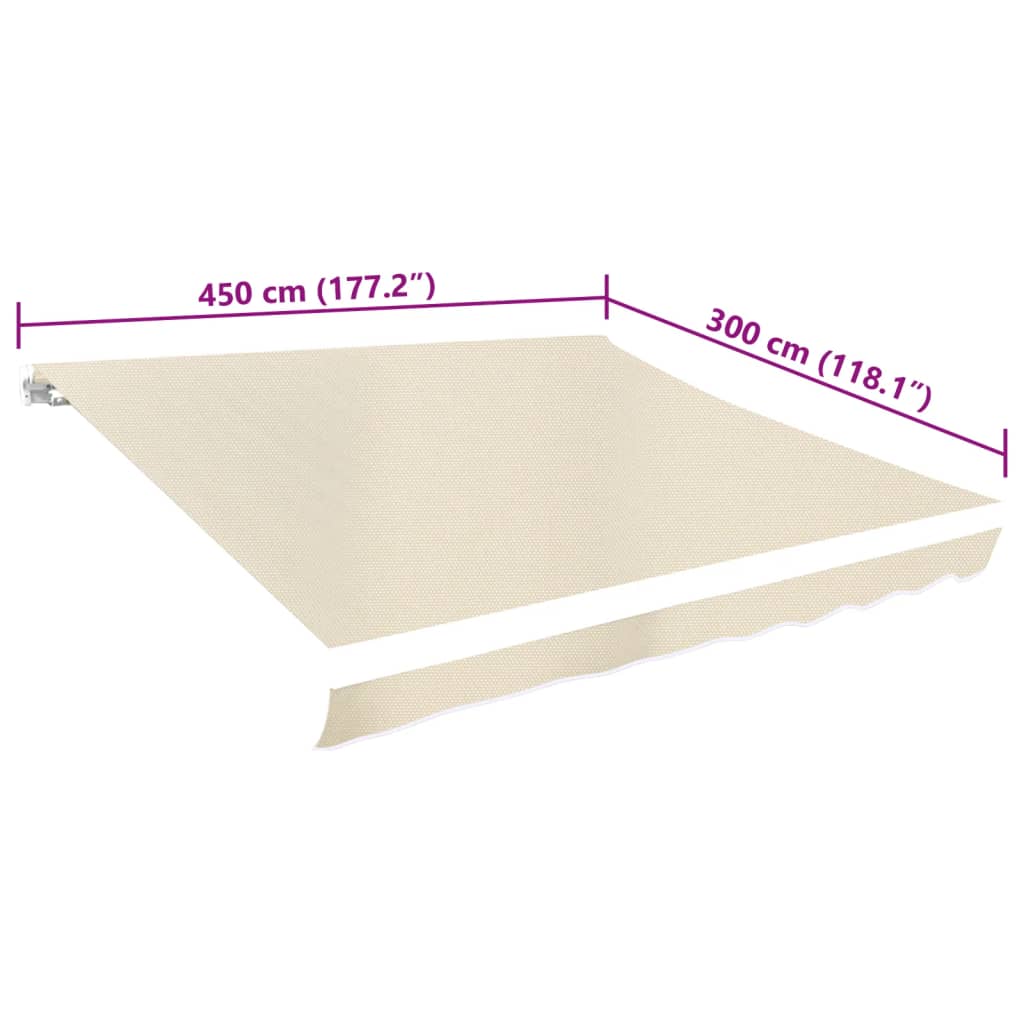 vidaXL Lona para toldo creme 450x300 cm