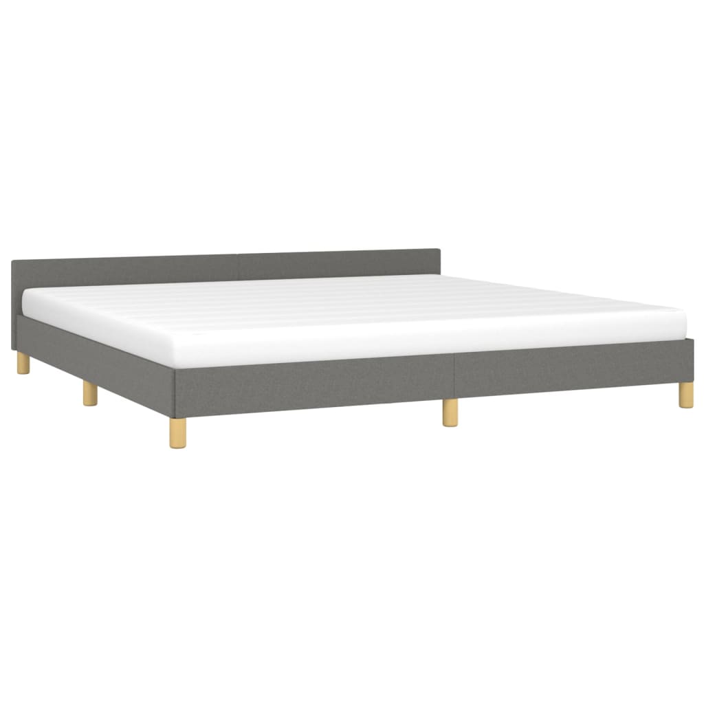 vidaXL Estrutura de cama sem colchão 200x200 cm tecido cinzento-escuro