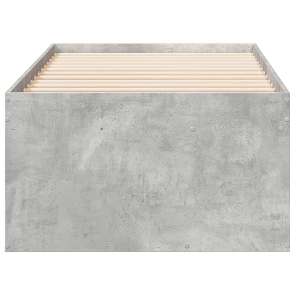 vidaXL Sofá-cama com gavetas derivados de madeira cinzento cimento