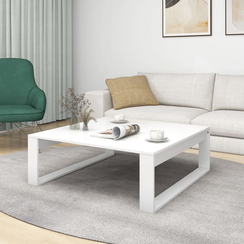 vidaXL Mesa de centro 100x100x35 cm derivados de madeira branco