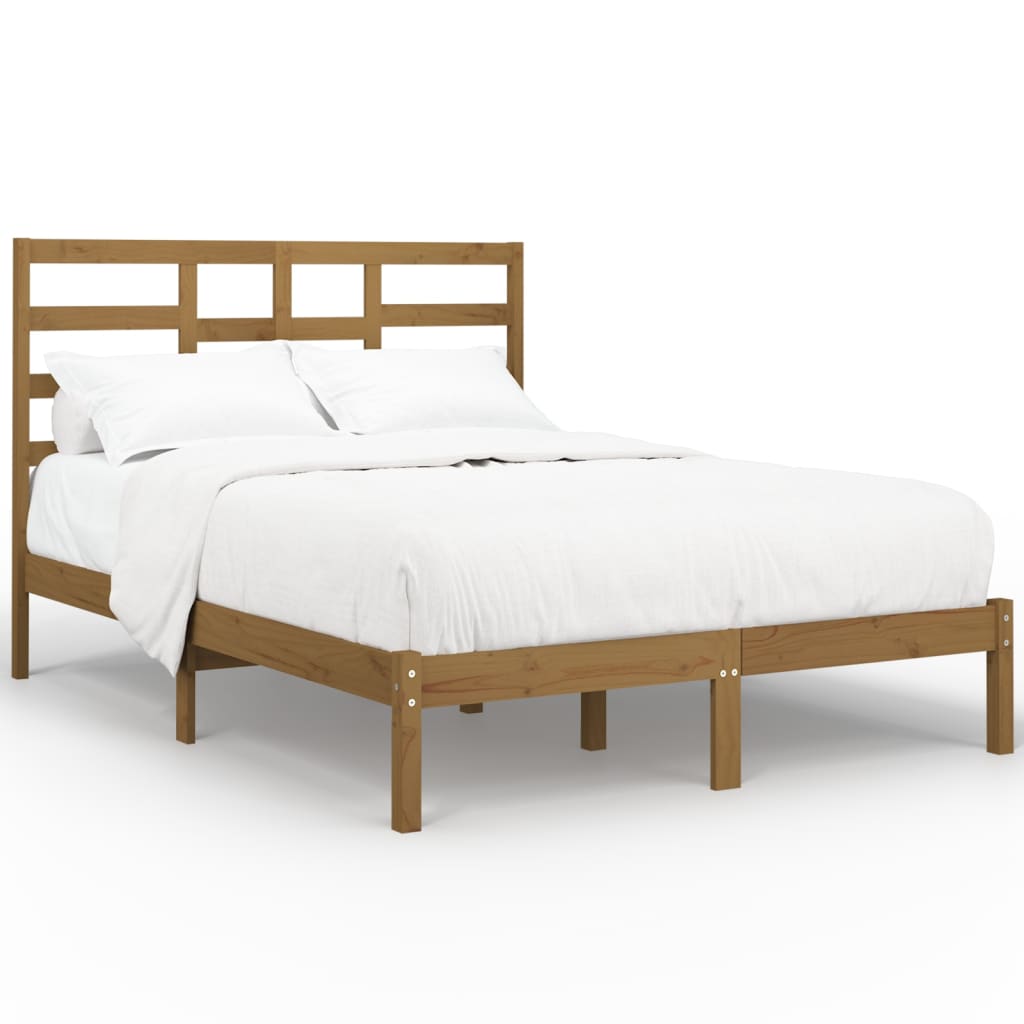 vidaXL Estrutura cama pequena de casal 120x190 cm madeira castanho-mel