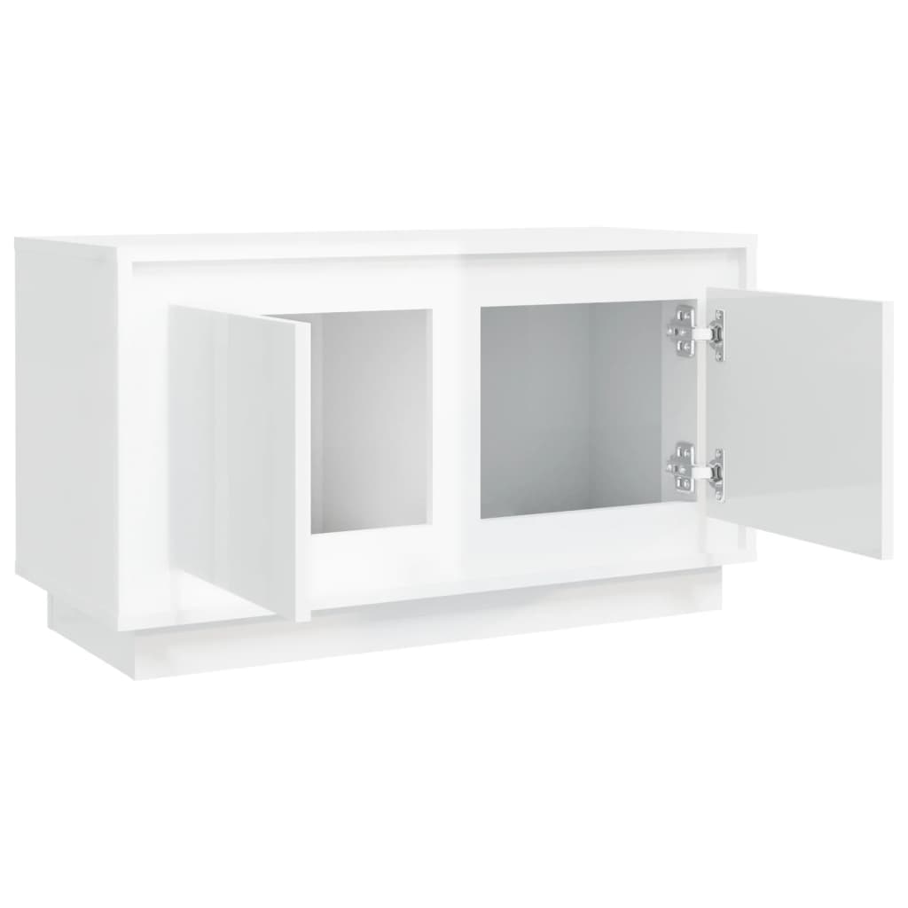 vidaXL Móvel de TV 80x35x45 cm derivados de madeira branco brilhante