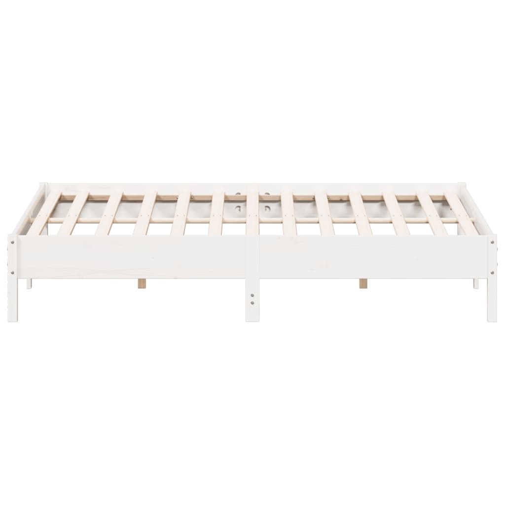 vidaXL Cama sem colchão 200x200 cm madeira de pinho maciça branco