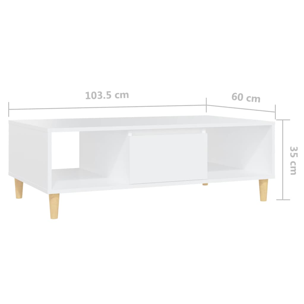 vidaXL Mesa de centro 103,5x60x35 cm derivados de madeira branco