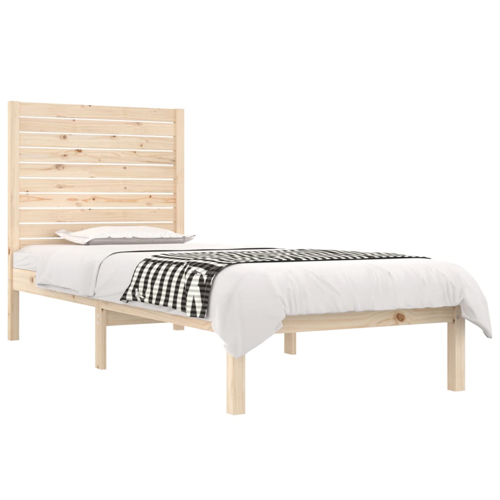 vidaXL Estrutura cama pequena solteiro 75x190 cm madeira maciça