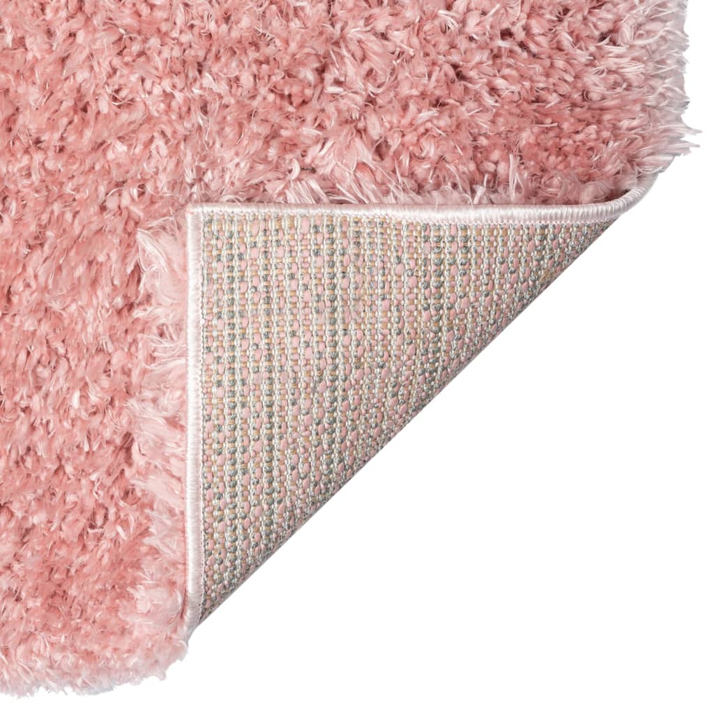 vidaXL Tapete shaggy de pelo alto com 50 mm 160x230 cm rosa