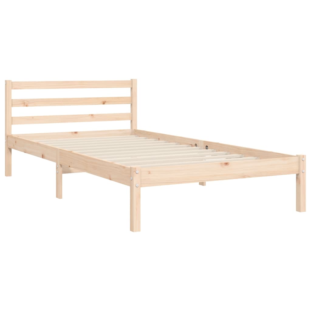 vidaXL Estrutura de cama com cabeceira 100x200 cm madeira maciça