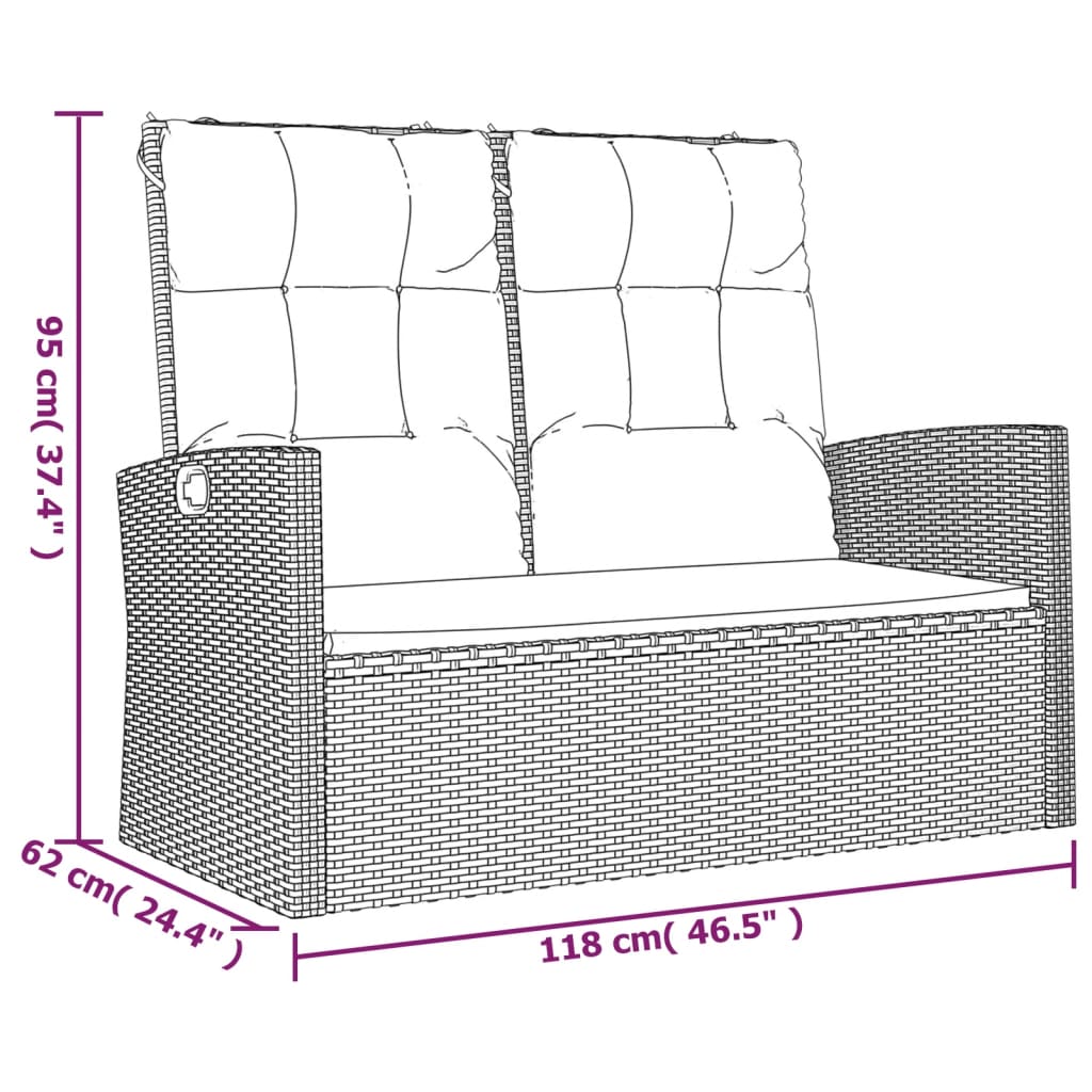 vidaXL 4 pcs conjunto lounge de jardim c/ almofadões vime PE cinzento