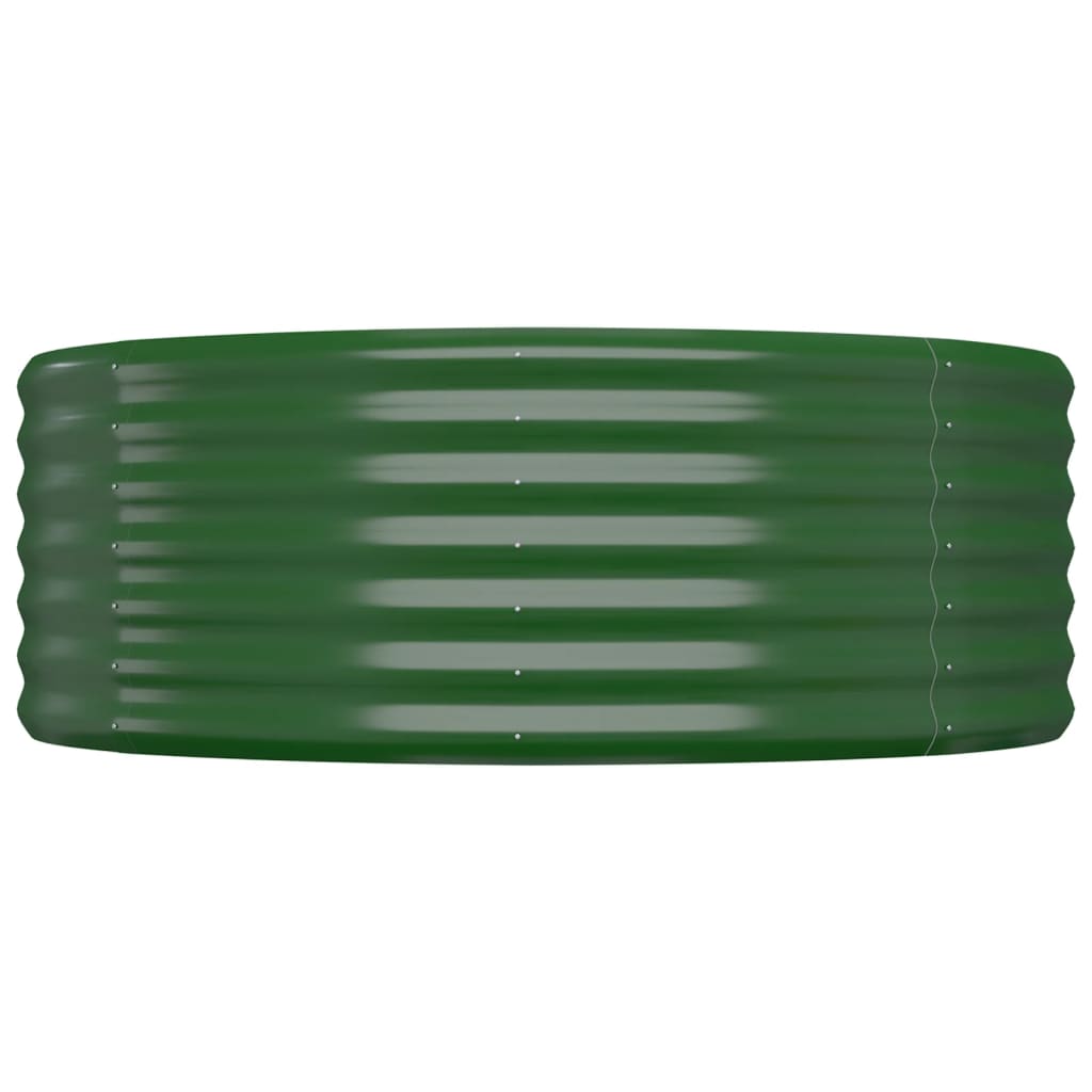 vidaXL Canteiro elevado jardim 175x100x36 cm aço revestido a pó verde