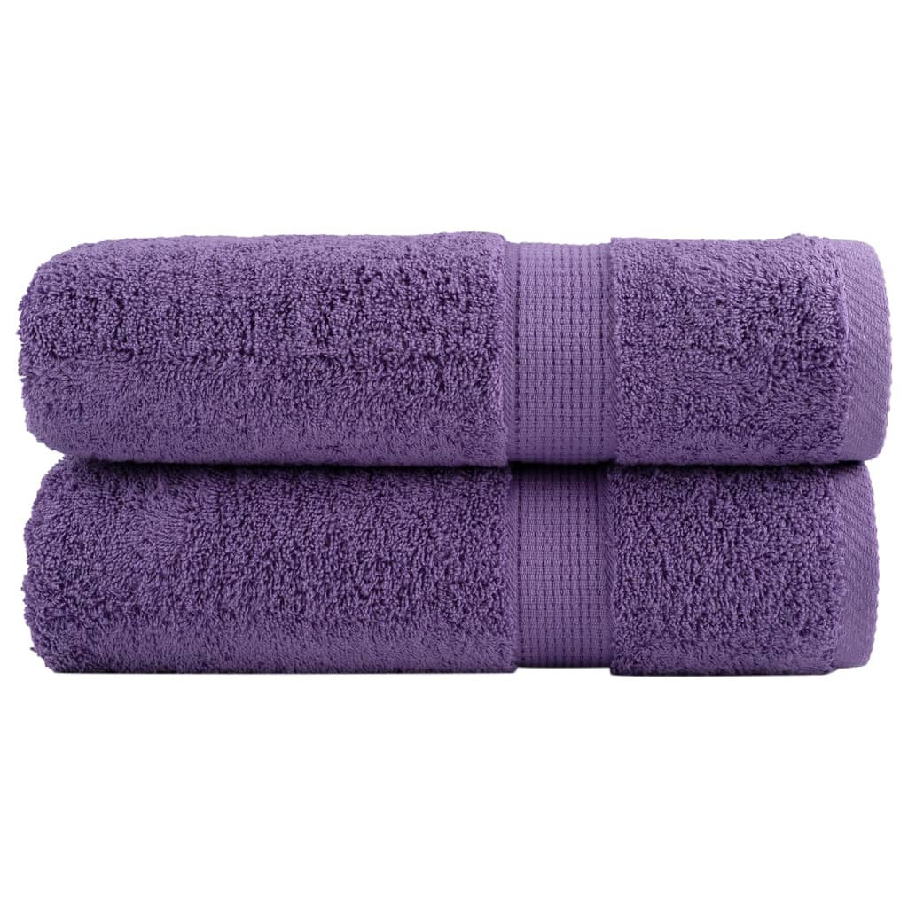 vidaXL Toalhas de banho premium SOLUND 2 pcs 100x150 cm 600 gsm roxo