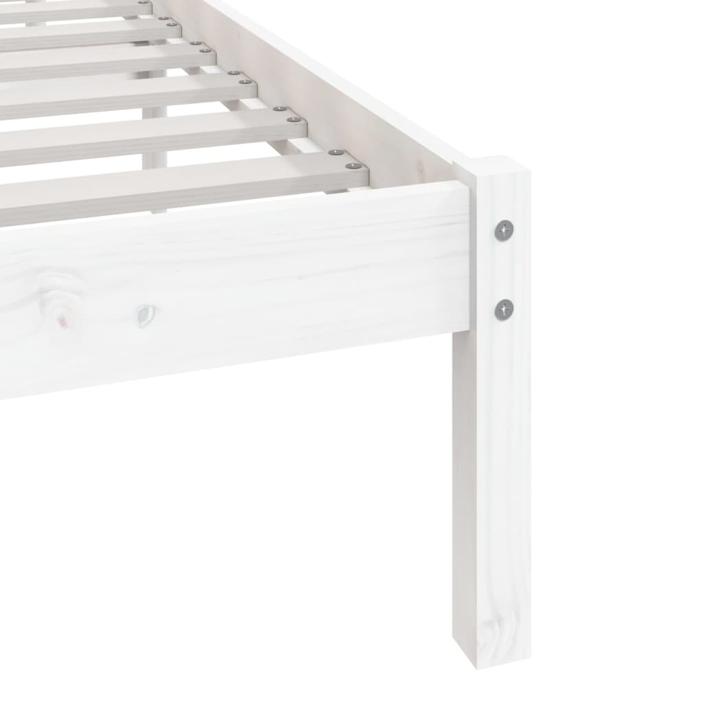 vidaXL Cama sem colchão 75x190 cm madeira de pinho maciça branco