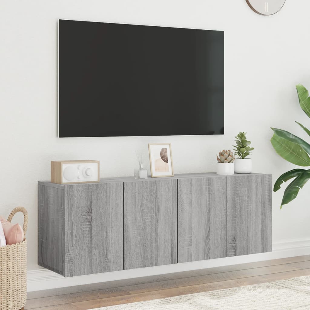 vidaXL Móveis de parede para TV 2 pcs 60x30x41 cm cinzento sonoma