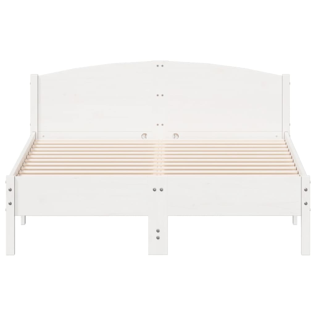 vidaXL Cama sem colchão 135x190 cm madeira de pinho maciça branco