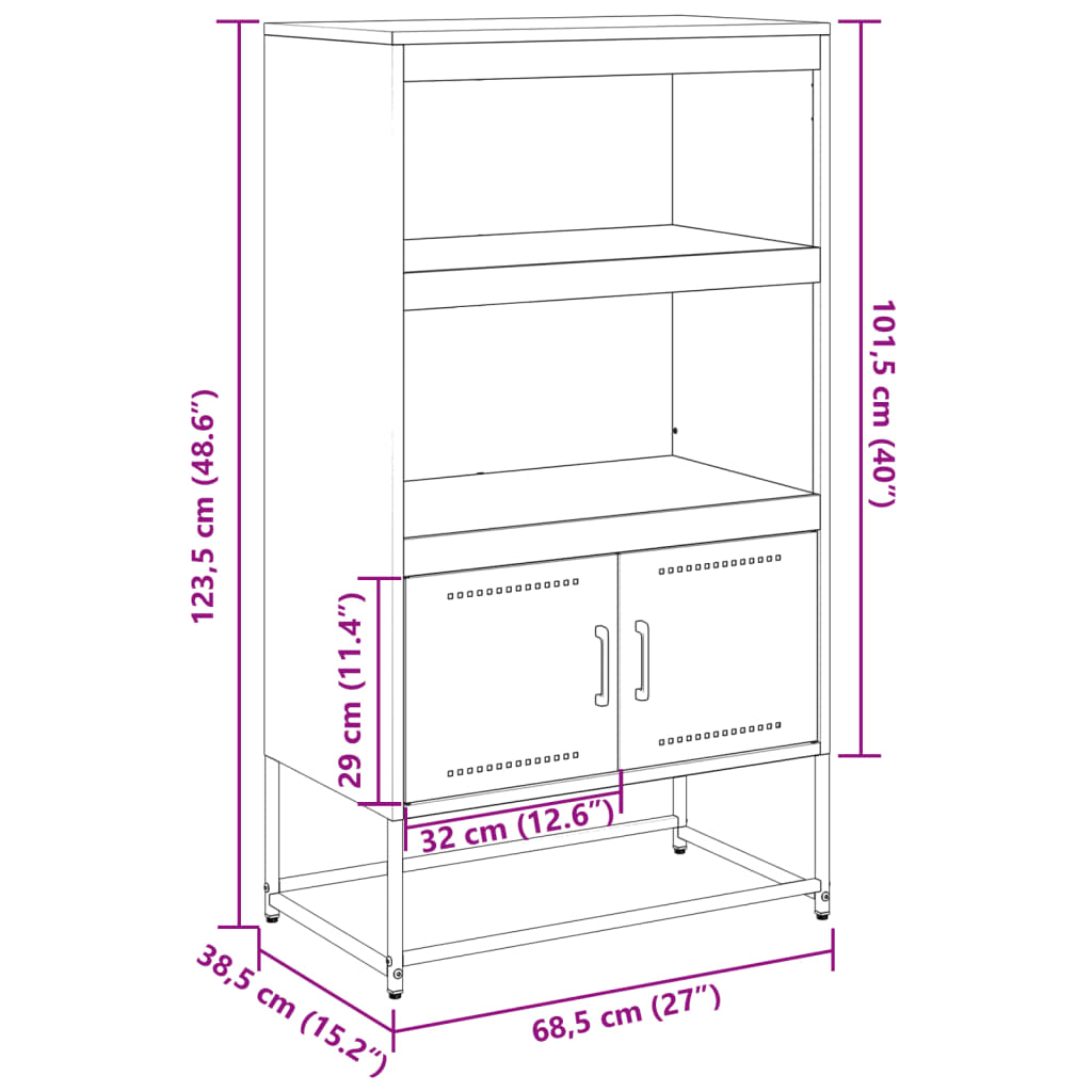 vidaXL Móvel de TV 100,5x39x60,5 cm aço amarelo mostarda