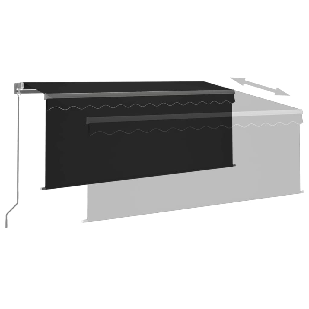 vidaXL Toldo retrátil manual com estore 3,5x2,5 m antracite