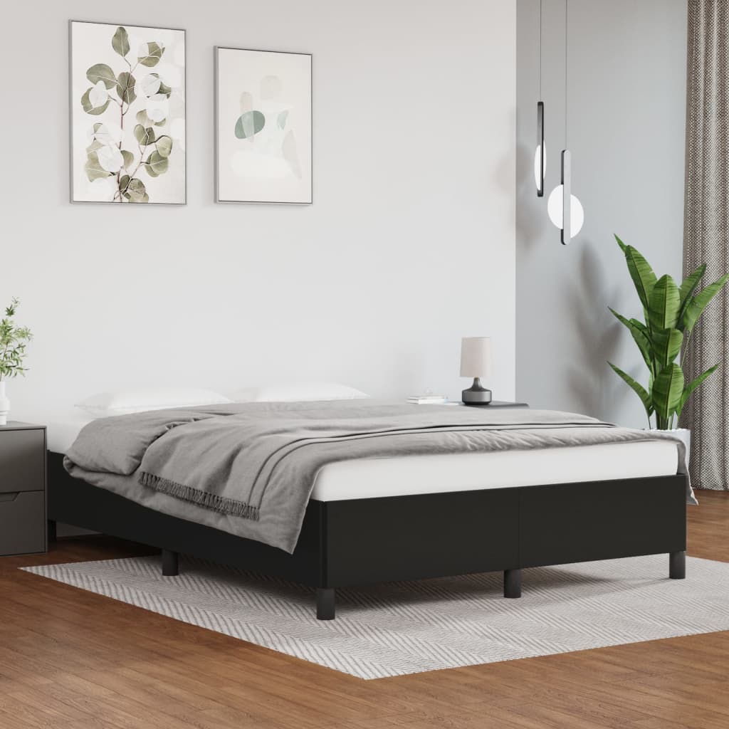 vidaXL Estrutura de cama 140x200 cm couro artificial preto