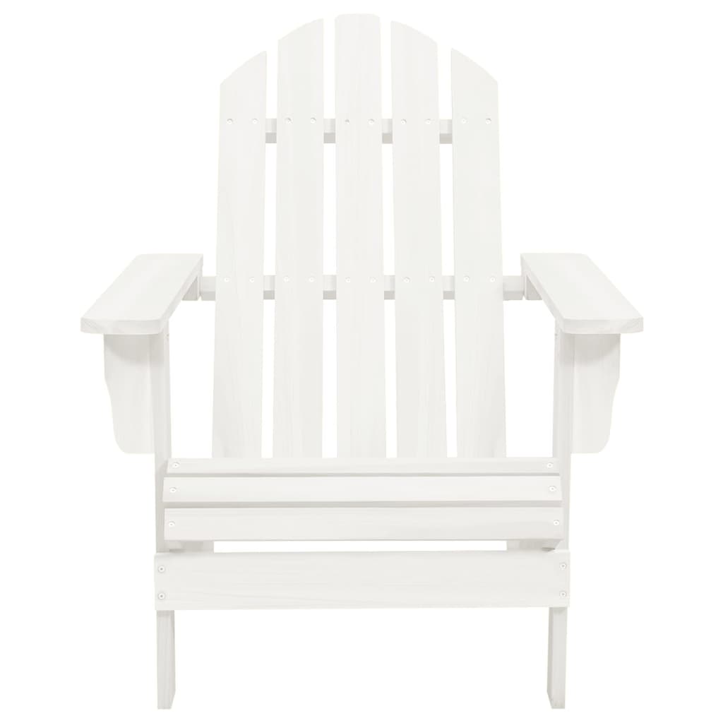 vidaXL Cadeira de jardim Adirondack c/ otomano e mesa abeto branco