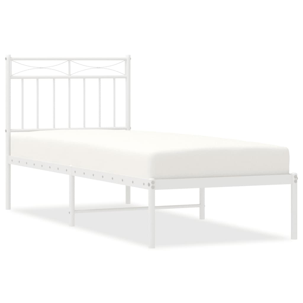 vidaXL Estrutura de cama sem colchão com cabeceira 75x190 cm branco