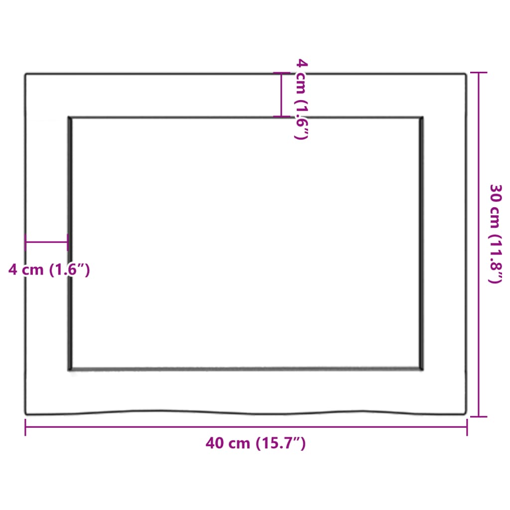 vidaXL Bancada p/ WC 40x30x(2-6)cm madeira tratada maciça castanho