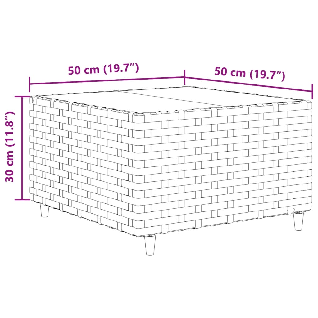 vidaXL 7 pcs conjunto lounge de jardim c/ almofadões vime PE castanho