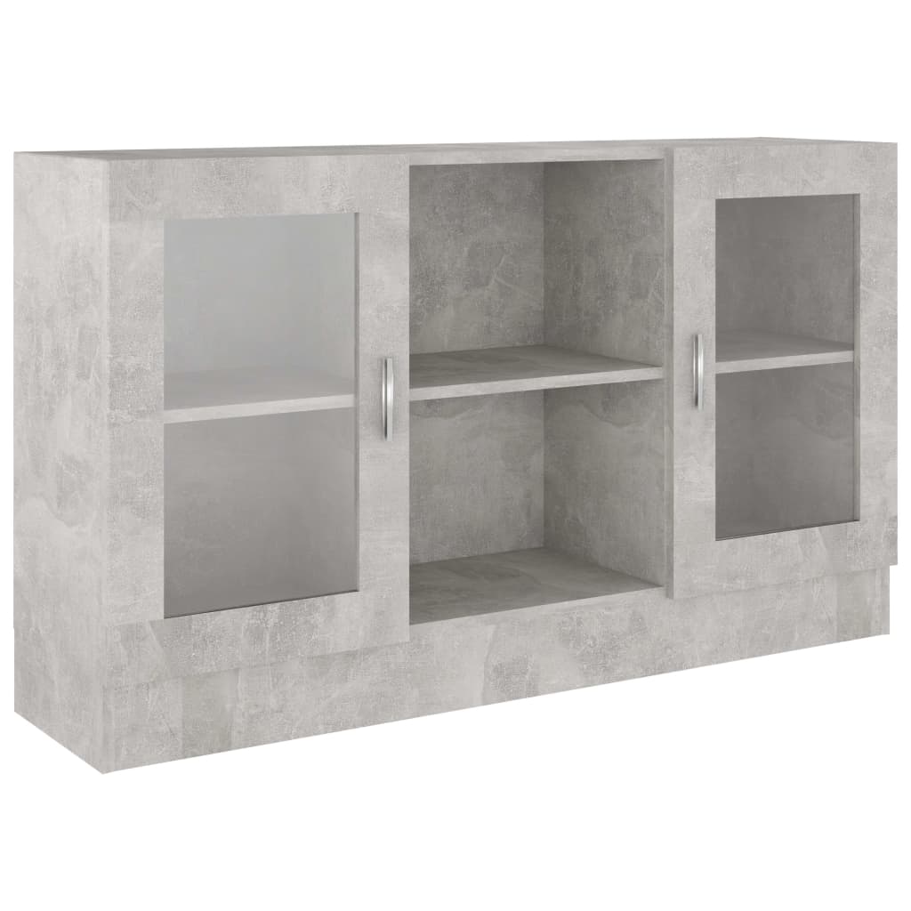 vidaXL Armário vitrine 120x30,5x70 cm derivados madeira cinza cimento