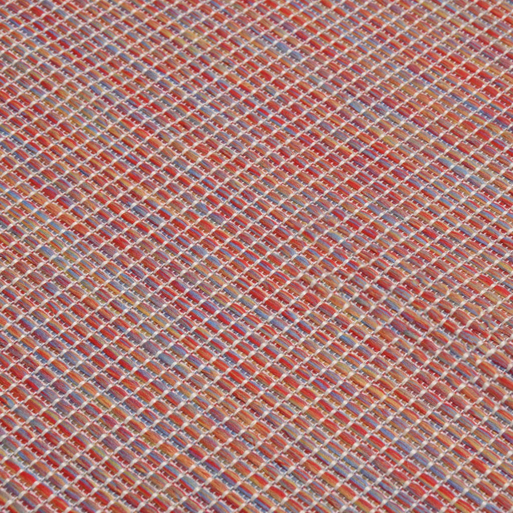 vidaXL Tapete de tecido plano para exterior 140x200 cm vermelho