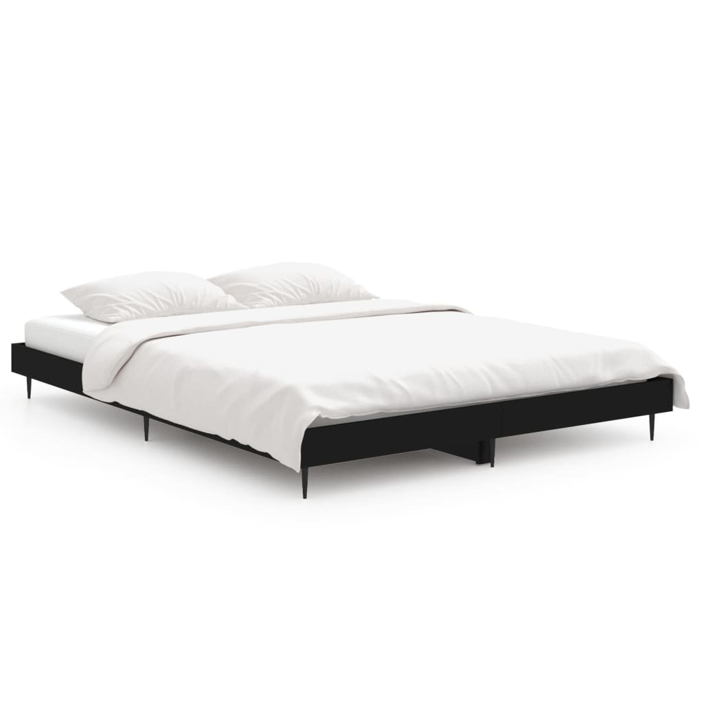 vidaXL Estrutura de cama 140x190 cm derivados de madeira preto