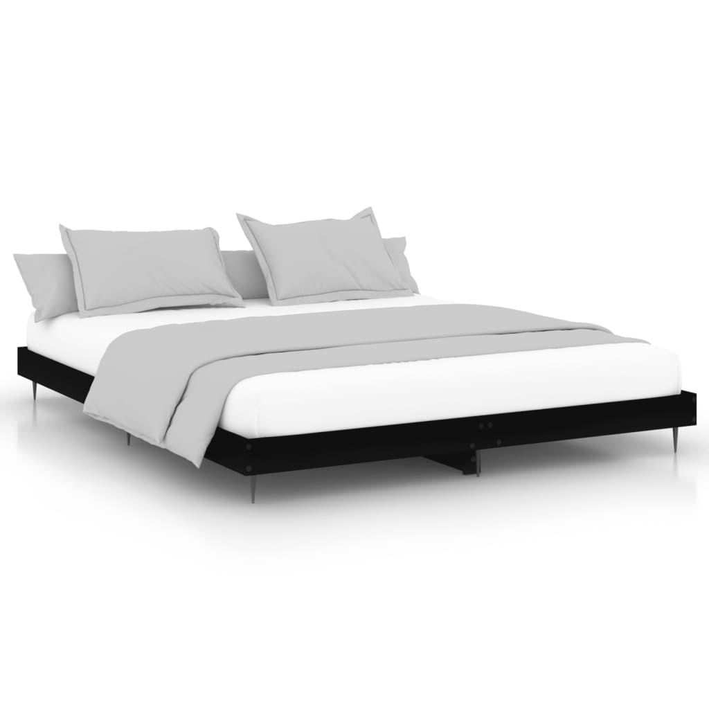 vidaXL Estrutura de cama 140x200 cm derivados de madeira preto