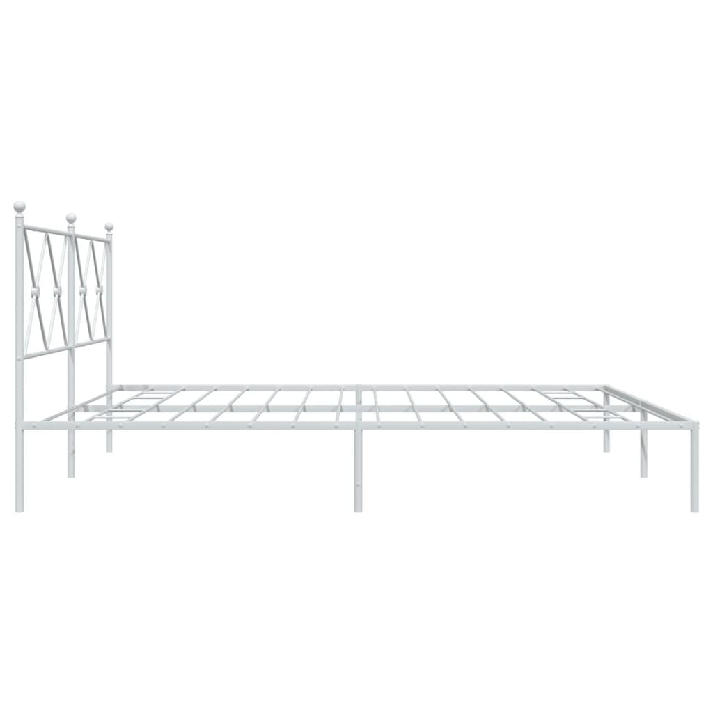 vidaXL Estrutura de cama com cabeceira 180x200 cm metal branco