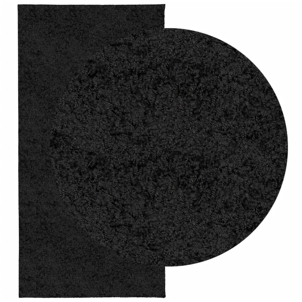 vidaXL Tapete shaggy de pelo alto PAMPLONA 100x200 cm preto